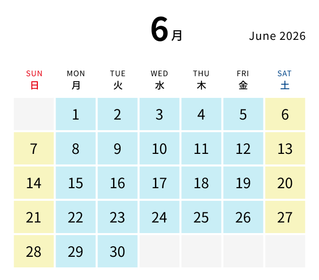 6月カレンダー